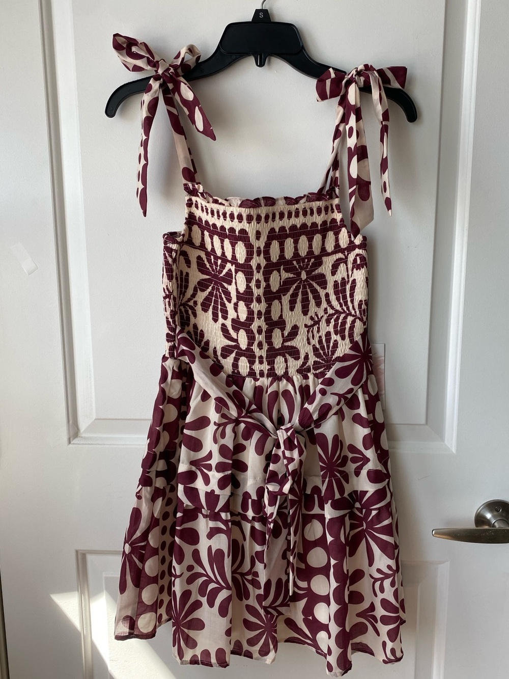 Tie-Shoulder Brown Floral Sundress